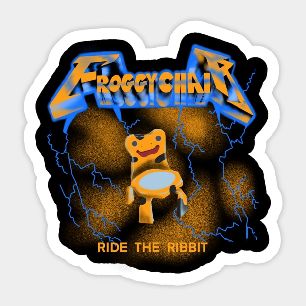 Froggy Chair: Ride the Ribbit (Golden Poison Dart) Sticker by Spicy Gurry